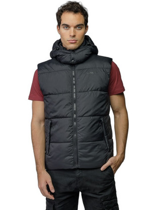 Devergo Αμάνικο Ανδρικό Μπουφάν Puffer Μαύρο 1D25FW7002SL1600-16