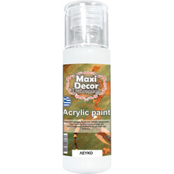 Maxi Decor White Ακρυλικό Χρώμα Ζωγραφικής 130ml