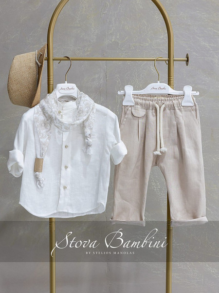 Stova Bambini Βαπτιστικό Κοστούμι με Παντελόνι & Πουκάμισο 4τμχ SS26B32