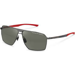 Porsche Design P8977 C Ανδρικά Γυαλιά Ηλίου Μάσκα Μεταλλικά Ασημί με Πράσινο Φακό