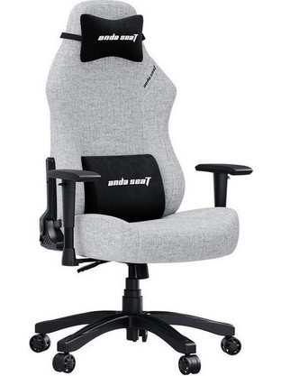Anda Seat Luna Καρέκλα Gaming Υφασμάτινη με Ρυθμιζόμενα Μπράτσα Γκρι Μαύρη