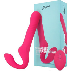 Teazers Strapless Strap On με Dildo 23.8cm & Δόνηση Ροζ