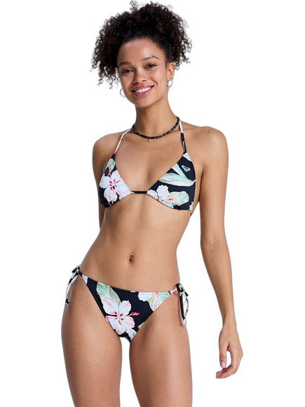 Roxy Essentials Bikini Set Τριγωνάκι Floral Μαύρο Λευκό ERJX203596-KVJ5