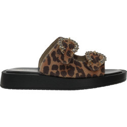 Envie Shoes Γυναικεία Σανδάλια Suede με Στρας Μπεζ E22-21423-97