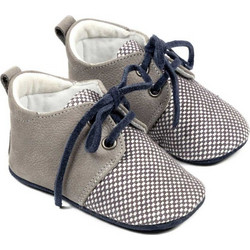 Babywalker Βαπτιστικά Sneakers Αγκαλιάς για Αγόρι Υφασμάτινα Γκρι Μπλε MI1099