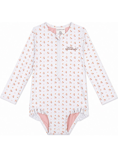 Swim Essentials Cozy Hearts Αντηλιακό UV Βρεφικό Μαγιό Ολόσωμο για Κορίτσι Λευκό Ροζ SWE-2025SE184