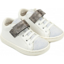Babywalker Βαπτιστικά Sneakers για Αγόρι Δερμάτινα Ανατομικά Λευκά Γκρι BS3051