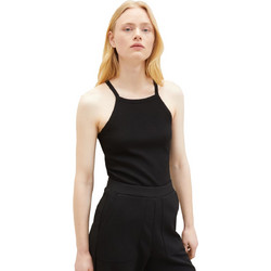 Tom Tailor Γυναικείο Καλοκαιρινό Top Ριπ Μαύρο 1035368-14482