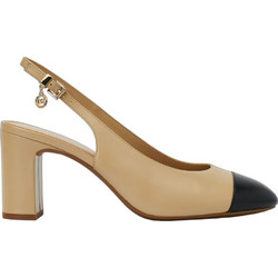 Michael Kors Γόβες Slingback Δερμάτινες με Χοντρό Ψηλό Τακούνι Μπεζ 40T6PIMP2L-156