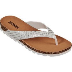 Mitsuko Γυναικείες Σαγιονάρες Λευκές SA66750W-WHI
