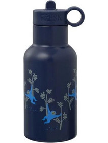 Fresk Monkey Παιδικό Παγούρι Θερμός Ανοξείδωτο BPA Free με Καλαμάκι Navy Μπλε 350ml