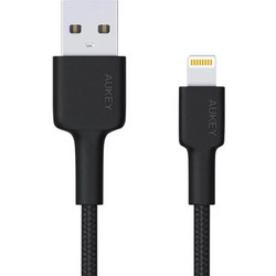 Aukey CB-AL05 Braided USB-C to Lightning Cable 2m Black