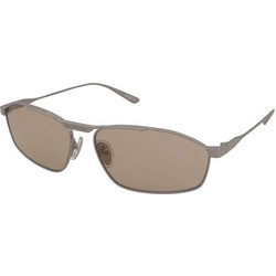 Balenciaga BB0416S 006 Ανδρικά Γυαλιά Ηλίου Ορθογώνια Μεταλλικά Ασημί με Καφέ Φακό