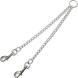 Gloria Pets Λουρί Σκύλου Διπλό Ατσάλινο 0.35m Ασημί