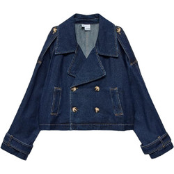Vero Moda Γυναικείο Ημίπαλτο Τζιν Κοντό Navy Μπλε 10345736