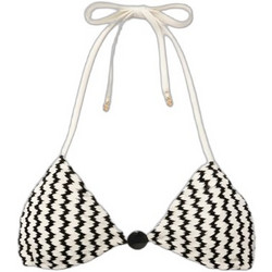 Sugarfree Bikini Top Τριγωνάκι Εκρού Μαύρο 26801025