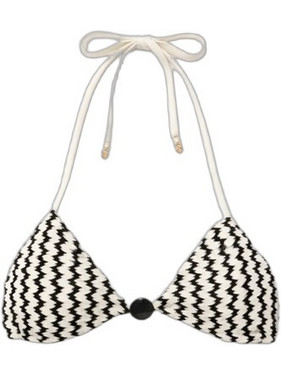 Sugarfree Bikini Top Τριγωνάκι Εκρού Μαύρο 26801025
