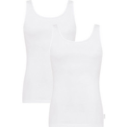 Sloggi Vest Αμάνικα Ανδρικά Φανελάκια Βαμβακερά Σετ 2Pack Λευκά 10163154-0003