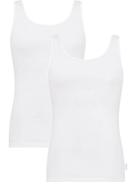 Sloggi Vest Αμάνικα Ανδρικά Φανελάκια Βαμβακερά Σετ 2Pack Λευκά 10163154-0003