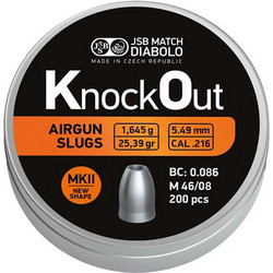 JSB KO MKII Βολίδες Slugs Αεροβόλου 5.5mm Μολυβένιες 1.645g / 25.39gr 200τμχ 546222-200