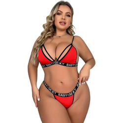 AnnaMu Σετ Sexy Εσώρουχα Κόκκινα A-1043