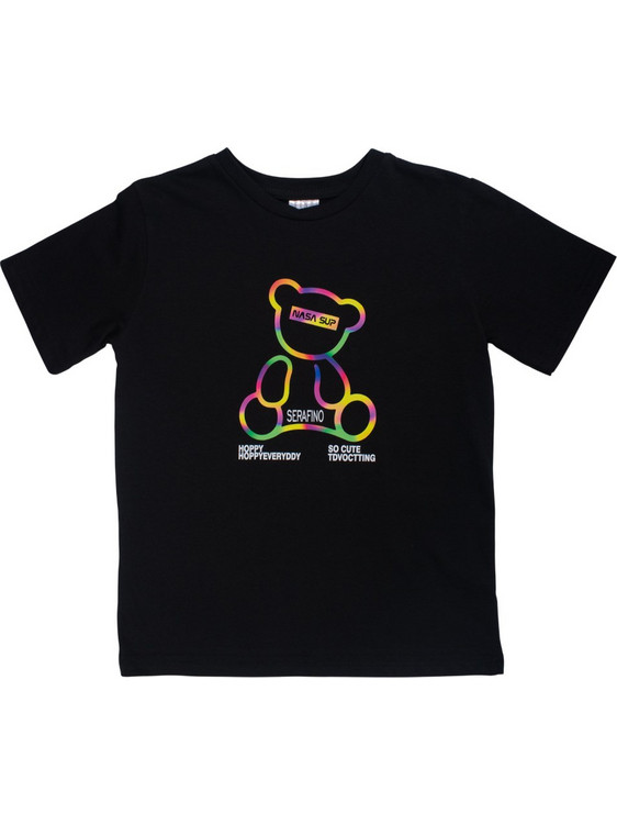 Serafino Nasa Bear Παιδικό T-Shirt Κοντομάνικο Μαύρο Πολύχρωμο SU26-6807