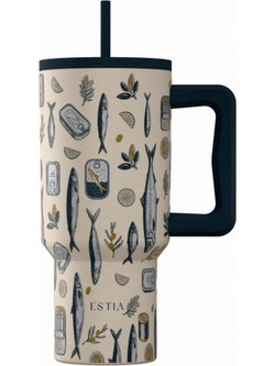 Estia Straw Tumbler XL Save The Aegean Salt Life 900ml
