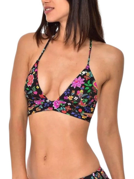 Banana Moon Bikini Top Τριγωνάκι Μαύρο Πολύχρωμο TOUHO-COCOBELLA-HSM01