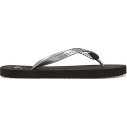 Calvin Klein Γυναικείες Σαγιονάρες Μαύρες Ασημί YW0YW01719-00T