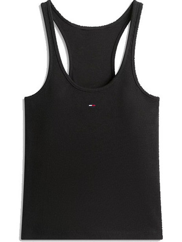 Tommy Jeans Γυναικείο Καλοκαιρινό Top Ριπ Μαύρο DW0DW22264-BDS