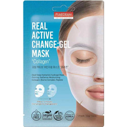Purederm Real Active Change Collagen Sheet Μάσκα Προσώπου για Ενυδάτωση με Κολλαγόνο 32gr