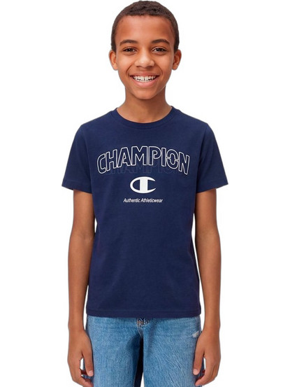 Champion All-Over Graphic Παιδικό T-Shirt Κοντομάνικο Navy Μπλε 307554-BS561