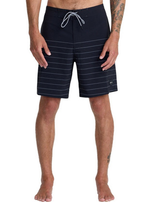 RVCA Steady Stripe Ανδρικό Μαγιό Βερμούδα με Σχέδια Μαύρο 23A081603-BLK