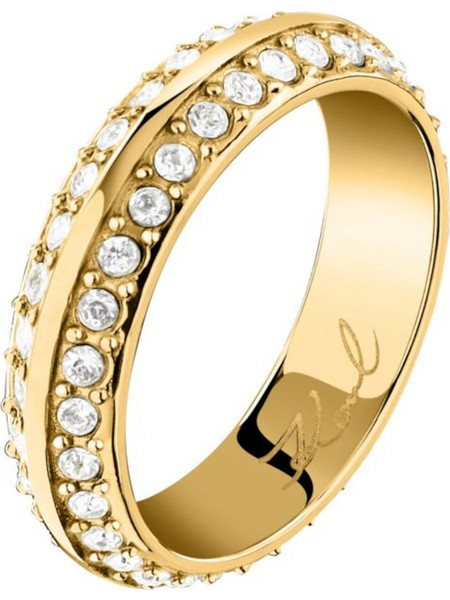 Karl Lagerfeld Jewels Bond Γυναικείο Δαχτυλίδι Σειρέ Ολόβερο από Ατσάλι Επιχρυσωμένο με Ζιργκόν KLBJY110
