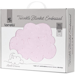 Lorelli Twinkle Embossed Κουβέρτα Αγκαλιάς Βελουτέ 80x110 Ροζ 10340192502