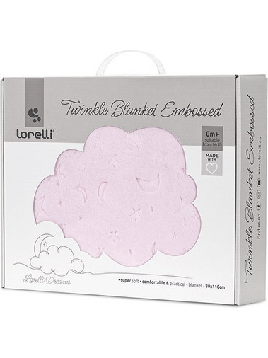 Lorelli Twinkle Embossed Κουβέρτα Αγκαλιάς Βελουτέ 80x110 Ροζ 10340192502
