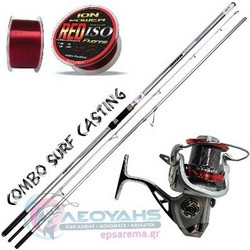 Yuki Aron Surf Σετ Καλάμι Ψαρέματος για Surf Casting Carbon Τρίσπαστο 4.2m με Μηχανισμό 100-250gr