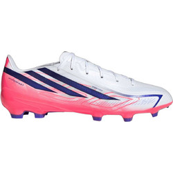Adidas F50 Hyperfast League FG KJ3412 Ποδοσφαιρικά Παπούτσια με Τάπες Λευκά Ροζ