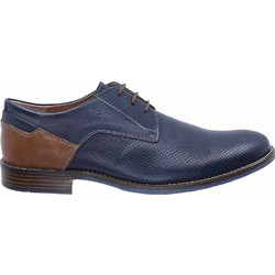 Softies Ανδρικά Σκαρπίνια Derby Δερμάτινα Navy Μπλε 6951