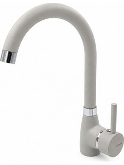 Crolla 8370 Grey Μπαταρία Κουζίνας Πάγκου Διπλής Παροχής Ανάμεικτη Λευκή