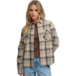 Superdry Μακρυμάνικο Γυναικείο Πουκάμισο Βαμβακερό Καρό Μπεζ W4010596A-L9X