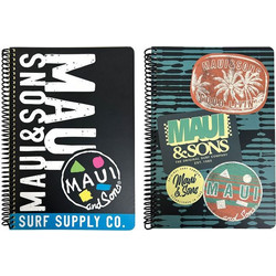 Back Me UP Maui Stamps Surf Σπιράλ Τετράδιο Ριγέ B5 70 Φύλλων 2 Θεμάτων Διάφορα Σχέδια 339-27402