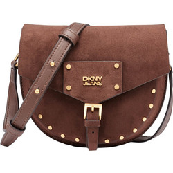 DKNY Γυναικείο Τσαντάκι Χιαστί Σουέτ Καφέ με Στενό Λουρί R62EMR47-CHC