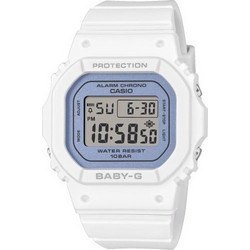 Casio Ψηφιακό Γυναικείο Ρολόι Χρονογράφος με Λευκό Καουτσούκ Λουράκι BGD-565SC-2B