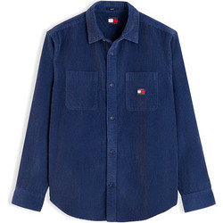 Tommy Jeans Ανδρικό Πουκάμισο Βαμβακερό Μακρυμάνικο Κανονική Γραμμή Overshirt Μπλε DM0DM23705-DB7