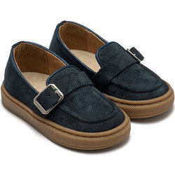 Babywalker Βαπτιστικά Loafers για Αγόρι Δερμάτινα Ανατομικά Navy Μπλε BW4322