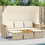 vidaXL Σετ Σαλόνι Κήπου Rattan 4τμχ Εκρού Μπεζ 365455