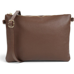 Passaggio Leather Sveva Γυναικεία Τσάντα Χιαστί Δερμάτινη Καφέ με Στενό Λουρί 5011-KR-4