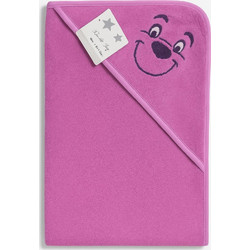Beboulino Bear Βρεφικό Μπουρνούζι Κάπα Φούξια 75x75cm