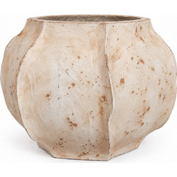Artekko Raw Γλάστρα Στρογγυλή Τσιμεντένια Μπεζ 41.5x30.5cm 8-0313